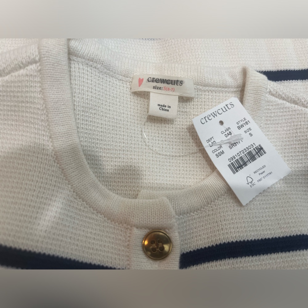 J. Crew NWT girl’s Emilie Sweater Lady Jacket in Sailor Stripe Multi - Picture 6 of 6